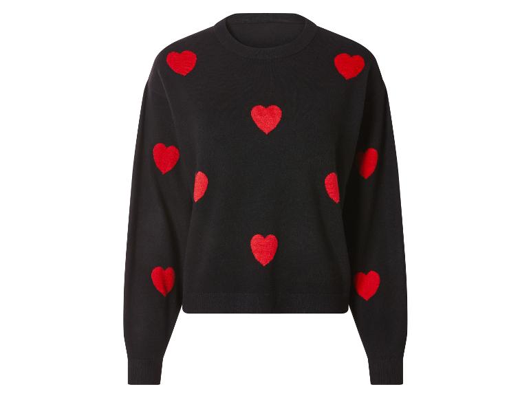 Zwarte trui met rode harten