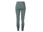Dames capri legging in teal met een subtiel patroon op de onderbenen en een zijzak.