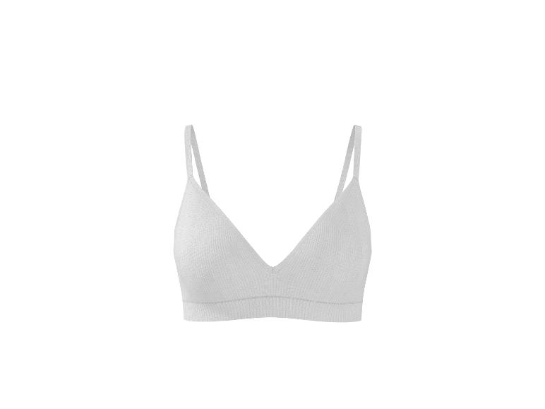Witte geribbelde naadloze bralette met dunne bandjes.