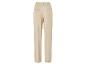 Beige broek met hoge taille en rechte pijpen.