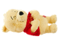 Winnie de Poeh pluche knuffel liggend op zijn rug