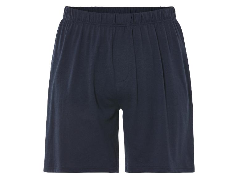 Donkerblauwe pyjama shorts van jersey.