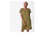 Olijfgroene t-shirtjurk: comfortabel en casual.