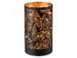 Zwarte decoratieve LED-lamp met gouden bladmotief