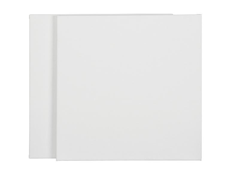 Twee blanco witte kunstenaarsdoeken op een witte achtergrond