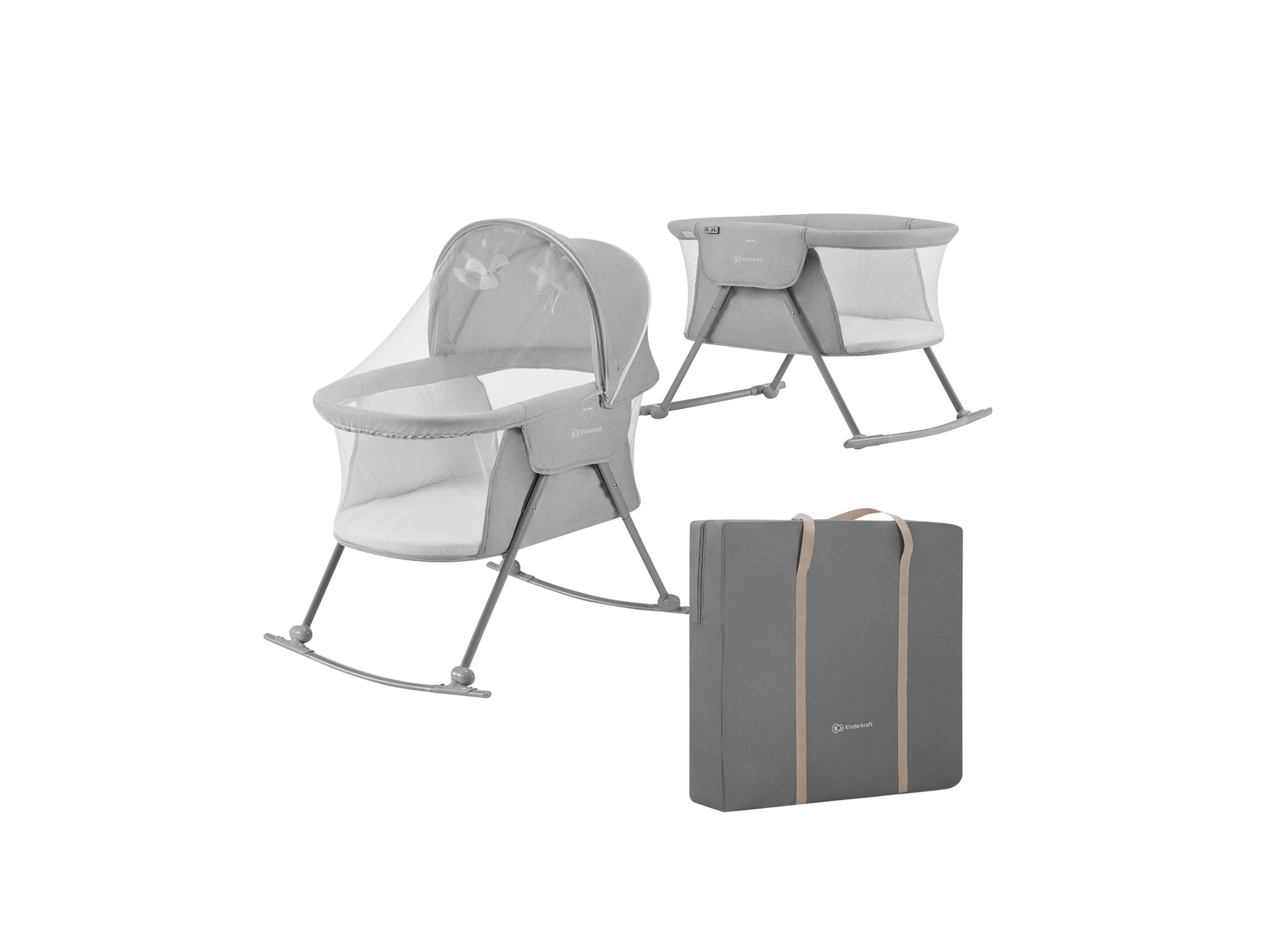KINDERKRAFT 3-in-1 babybed Lovi Classic, tot 9 kg (Grijs)
