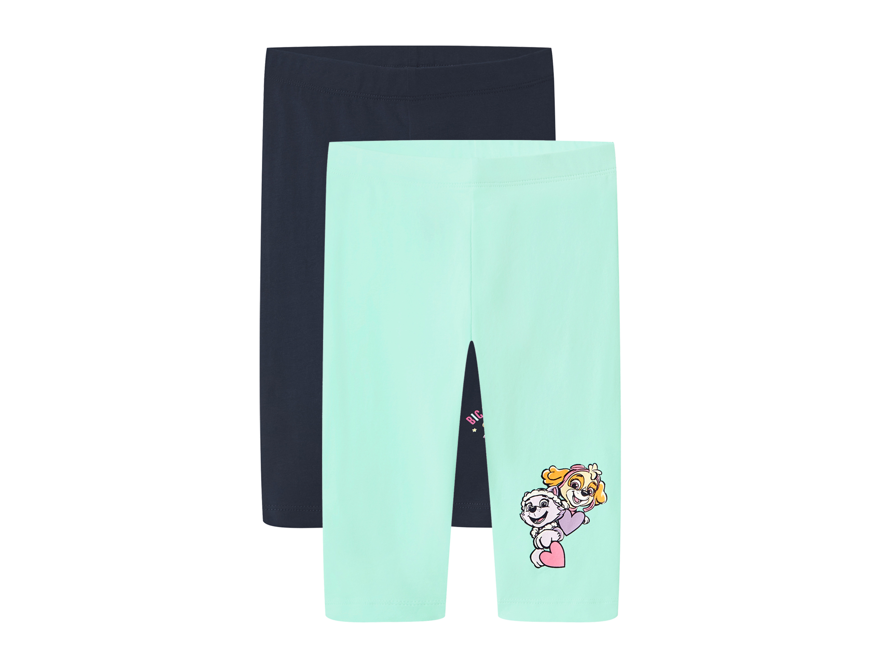 lupilu Set van 2 korte kinder leggings (Mint, 110/116)