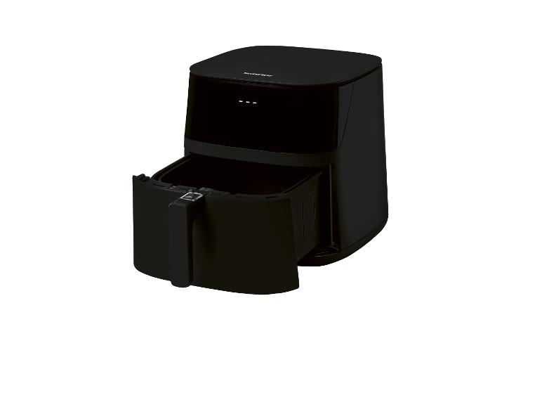 Zwarte Silvercrest airfryer, modern design.