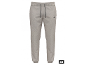Grijze joggingbroek met zwart trekkoord en geribbelde boorden.