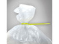 Een plastic zak met een gele tie-wrap.