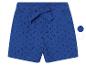Blauwe kinder shorts met broderie anglaise.