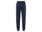 Donkerblauwe joggingbroek met elastiek in de taille.