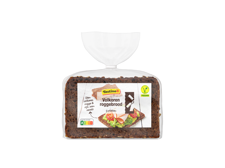 Tastino volkoren roggebrood, 9 plakken