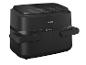 Zwarte Philips airfryer met RapidAir Technologie en een digitaal display.