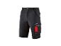 Zwarte werkshorts met rode accenten en zijzakken.