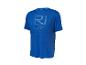 Blauw sport T-shirt met korte mouwen en de tekst 'RIDE' op de voorkant