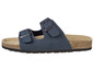 Blauwe sandalen met gespen en een kurkzool.