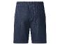 Donkerblauwe denim shorts met elastische tailleband en achterzak.
