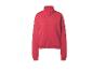 Rood sweatshirt met rits, opstaande kraag en geribde manchetten en zoom.
