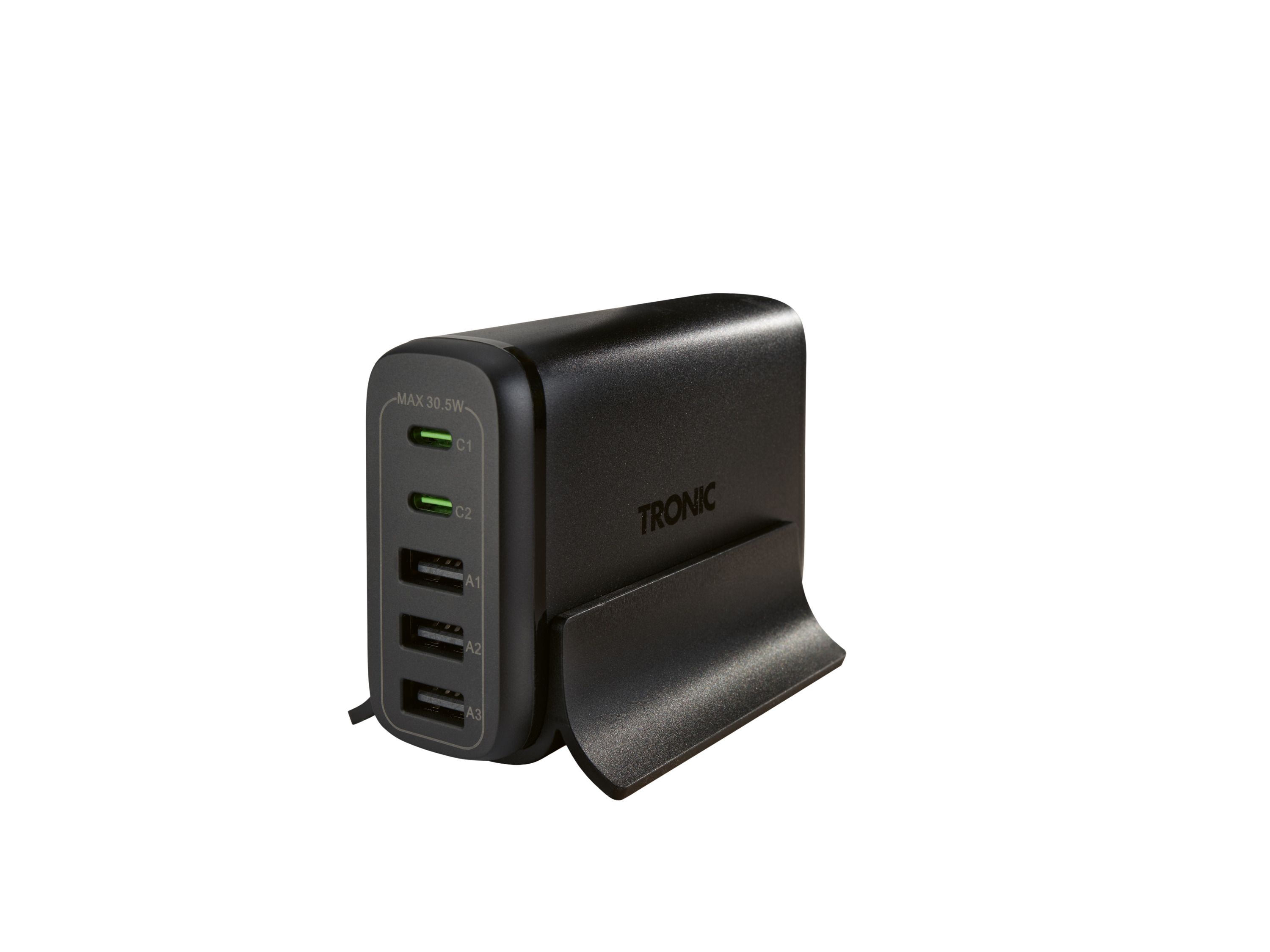TRONIC USB-laadstation, USB-A en USB-C (Zwart)