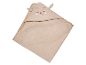 Beige badcape met schattig dierenprintje.