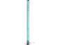 Blauwe LED-bubbelslamp met chromen voet