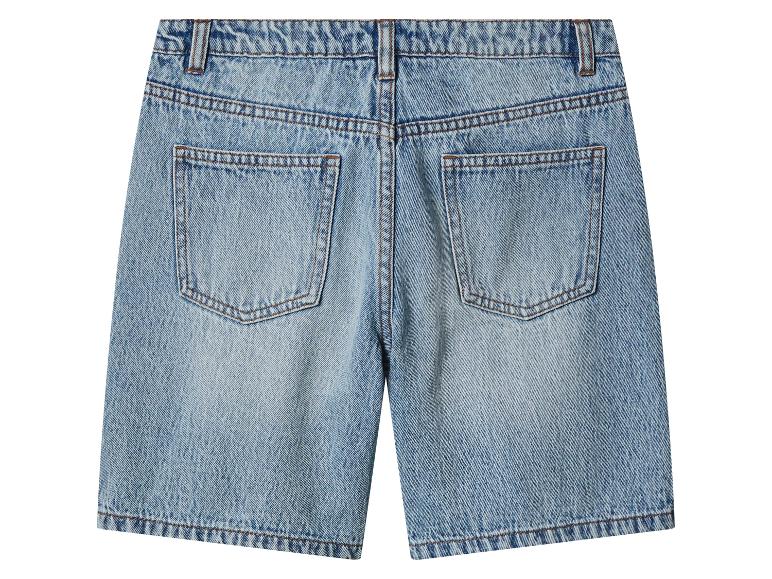 Lichtblauwe denim shorts met achterzakken