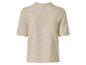 Beige trui met korte mouwen en ronde hals