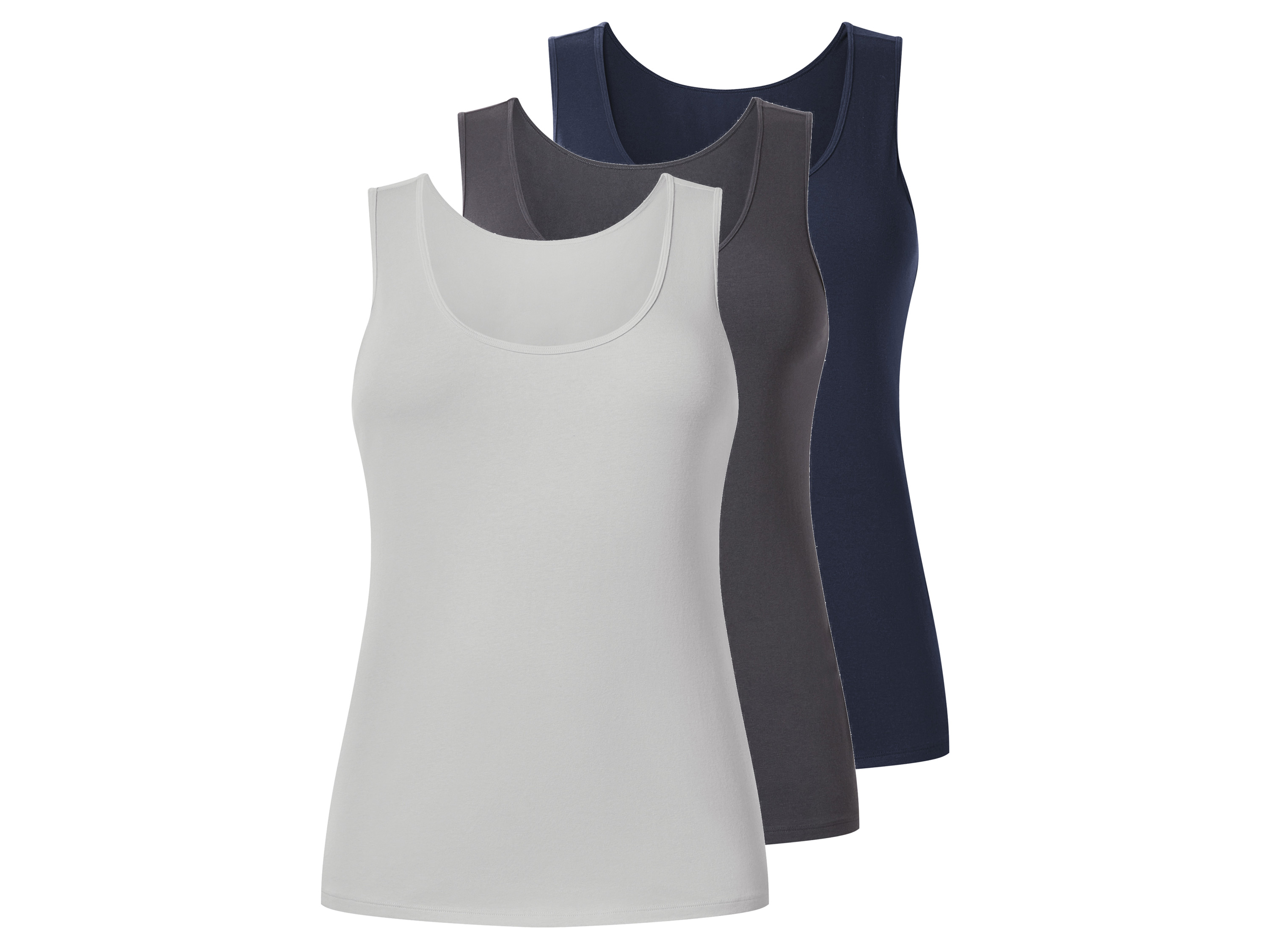 esmara Set van 3 dames tops - Plus size (Donkerblauw/grijs, XL (48/50))