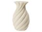 Beige vaas met gedraaid, geribbeld ontwerp