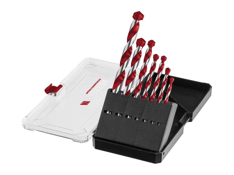 Set Würth betonboren, rood-zilveren, in plastic opbergdoos.