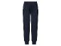Donkerblauwe joggingbroek met elastische tailleband en boorden.
