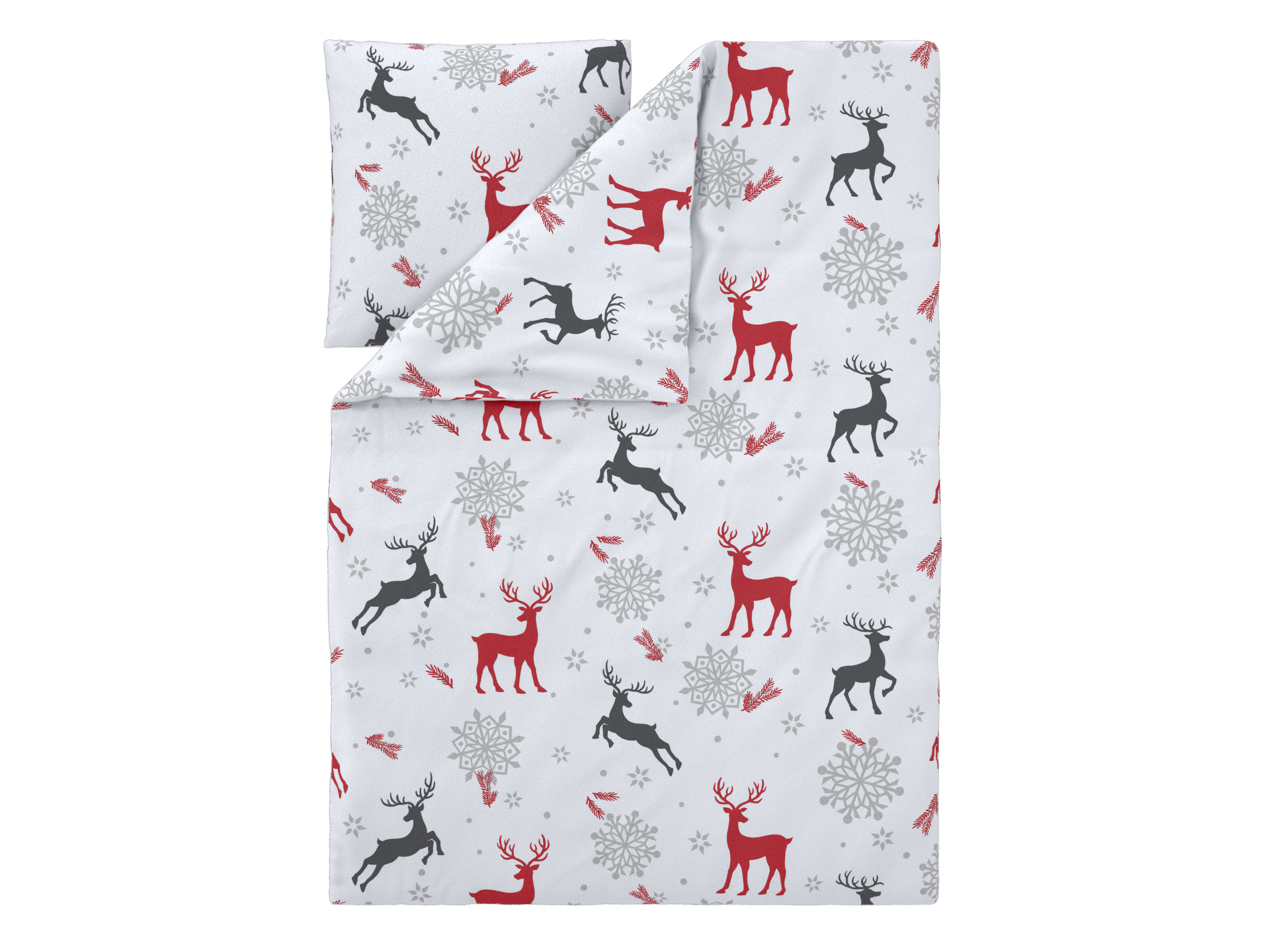 LIVARNO Dekbedovertrek Fleece 140 x 200 cm (Let op: LV OSNL) (Rendier/wit) afbeelding