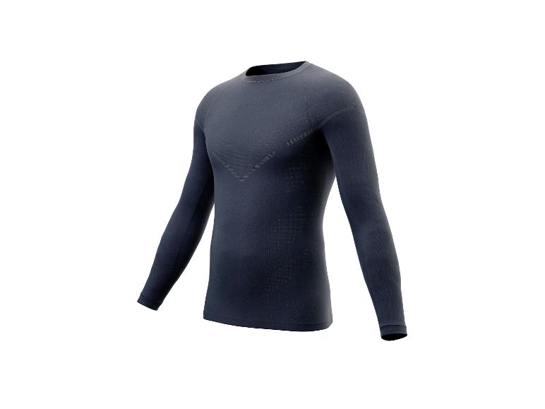 Donkerblauw thermoshirt met lange mouwen voor heren