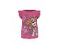 Roze T-shirt met korte mouwen met cartoonhond en tropische bladprint.