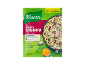 Verpakking voor pastagerecht met spaghetti carbonara en ingrediënten, voor 4 porties.