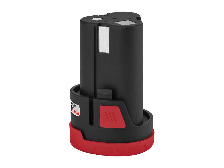 Zwart en rood accupack voor elektrisch gereedschap met laadindicator