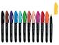 Set van 12 diverse kleuren permanente markers, met één marker zonder dop.