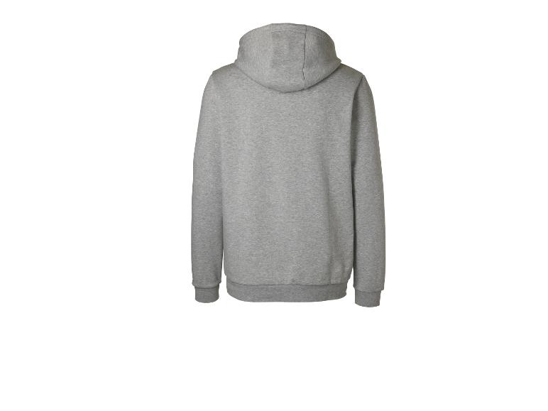 Grijze hoodie, achteraanzicht.