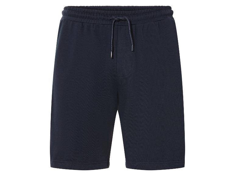Donkerblauwe sport shorts met trekkoord.