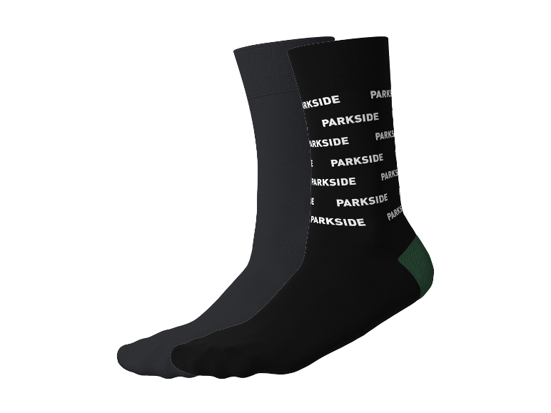 PARKSIDE herensokken, 2-pack, zwart met logo