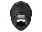 Zwarte motorhelm met 'FINAL QC PASSED' sticker aan de achterkant