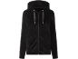 Zwarte fluwelen hoodie met rits