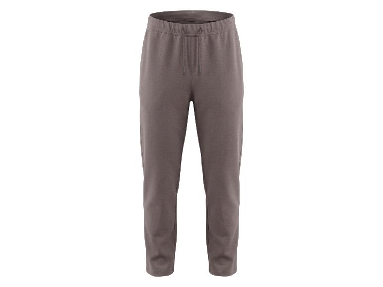 Bruine joggingbroek met trekkoord in de taille.