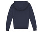 Een donkerblauwe hoodie met lange mouwen.