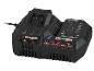 Een zwarte Parkside Performance X 20V Team acculader met een digitaal display en oplaadpoorten.