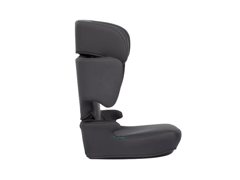 Zwarte, comfortabele en veilige autostoel voor kinderen.