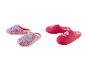 Slippers: roze met bloemenprint en roze paisley print.
