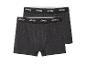 Twee paar donkergrijze Jeep herenboxershorts met merktaillband.
