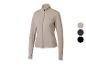 Beige sportjack voor dames met rits en logo.